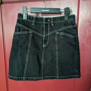 Black Denim Mini Skirt (Monki, Small)